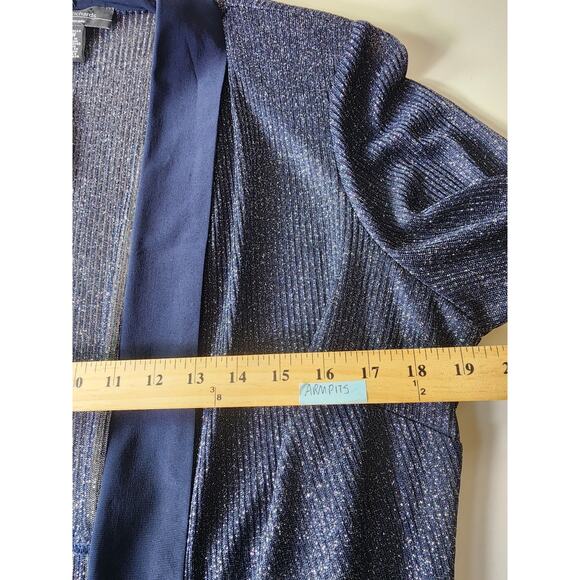 R&M Richards Navy Blue Shimmer Blazer - Picture 6 of 7